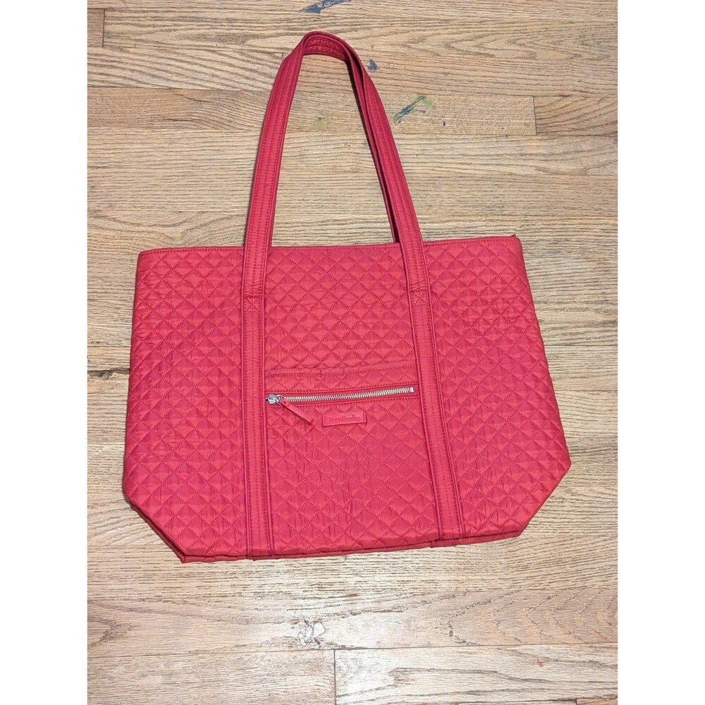 Vera Bradley Solid Red Quilted Tote Shoulder Bag